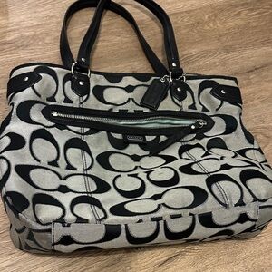 Stylish Black and Gray Women's coach Tote Bag